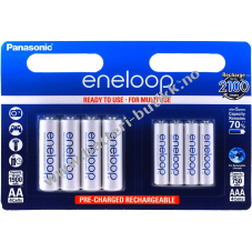 Panasonic eneloop batteri AA / AAA BK-KJMCCE44E - 2x 4er Blister