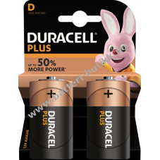 Duracell Batterier Plus D type 2er Blister