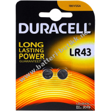 Duracell LR43 knapp celle type 2 blister