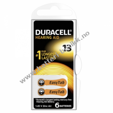 Duracell Hreapparat Batteri DA13 6 Blister