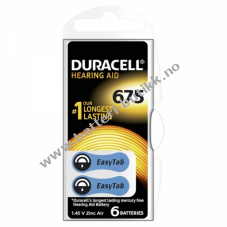 Duracell hreapparat batteri V675AT 6 Blister