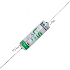 Lithium Batteri Saft LS14500 Mignon/AA 3,6Volt med axial loddbar ledning